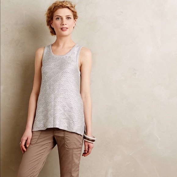 Anthropologie Moth Sana Foiled Tank Metallic Small - Picture 1 of 12